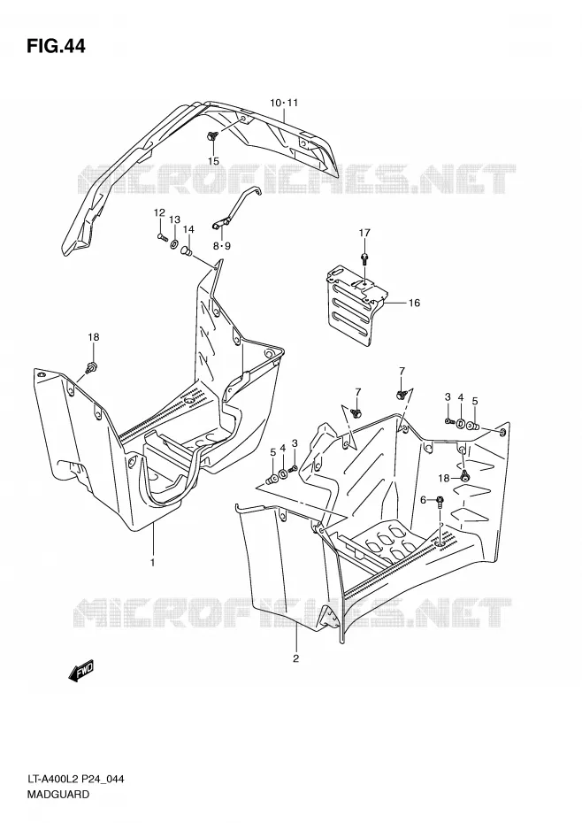 SPATBORD Suzuki QUAD 400 KINGQUAD 2012  LT-A400L2(P24)