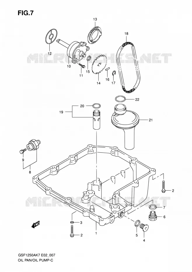 SUMP - OLIEPOMP  Suzuki MOTO 1250 BANDIT 2007  GSF1250 K7 (E02,E19,E24,E37)