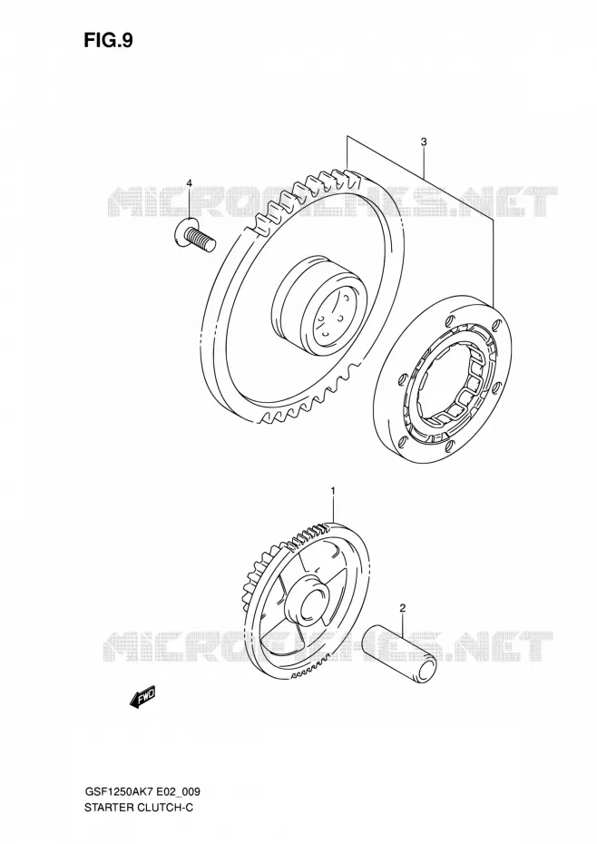 STARTMOTOR CLUTCH Suzuki MOTO 1250 BANDIT 2008  GSF1250 K8 (E02,E19,E24,E37)