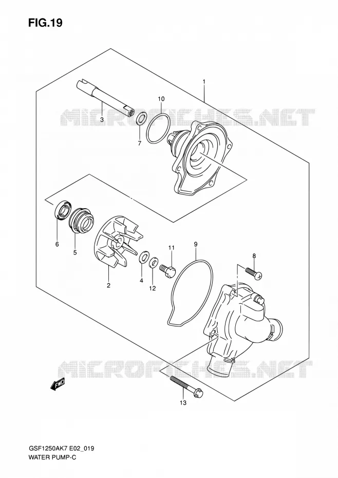 WATERPOMP Suzuki MOTO 1250 BANDIT 2009  GSF1250 K9 (E02,E19,E24,E37)