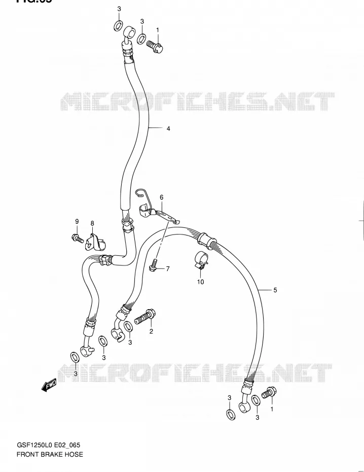 FRONT REMSLANG (GSF1250L0) Suzuki MOTO 1250 BANDIT 2010  GSF1250 L0 (E02,E19,E24)