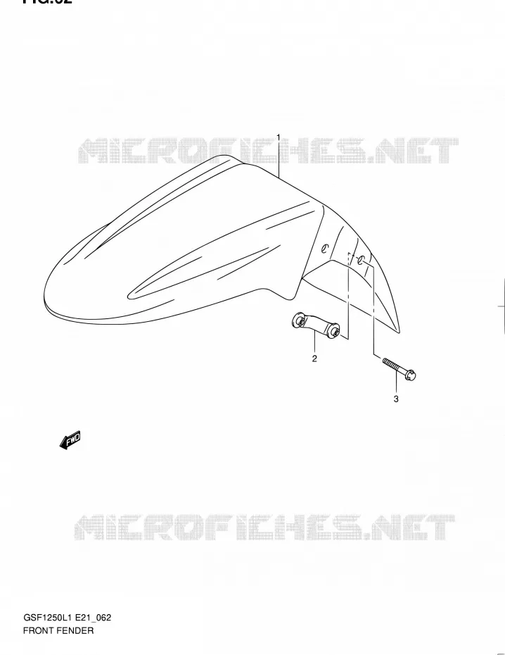 FRONT FENDER (GSF1250L1 E21) Suzuki MOTO 1250 BANDIT 2011  GSF1250L1