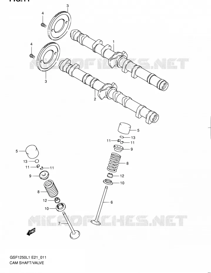 NOKKENAS - VALVES Suzuki MOTO 1250 BANDIT 2011  GSF1250L1
