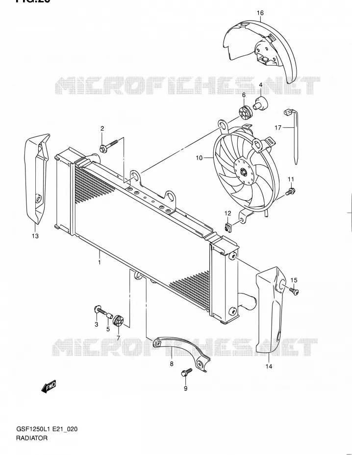 RADIATOR Suzuki MOTO 1250 BANDIT 2011  GSF1250L1