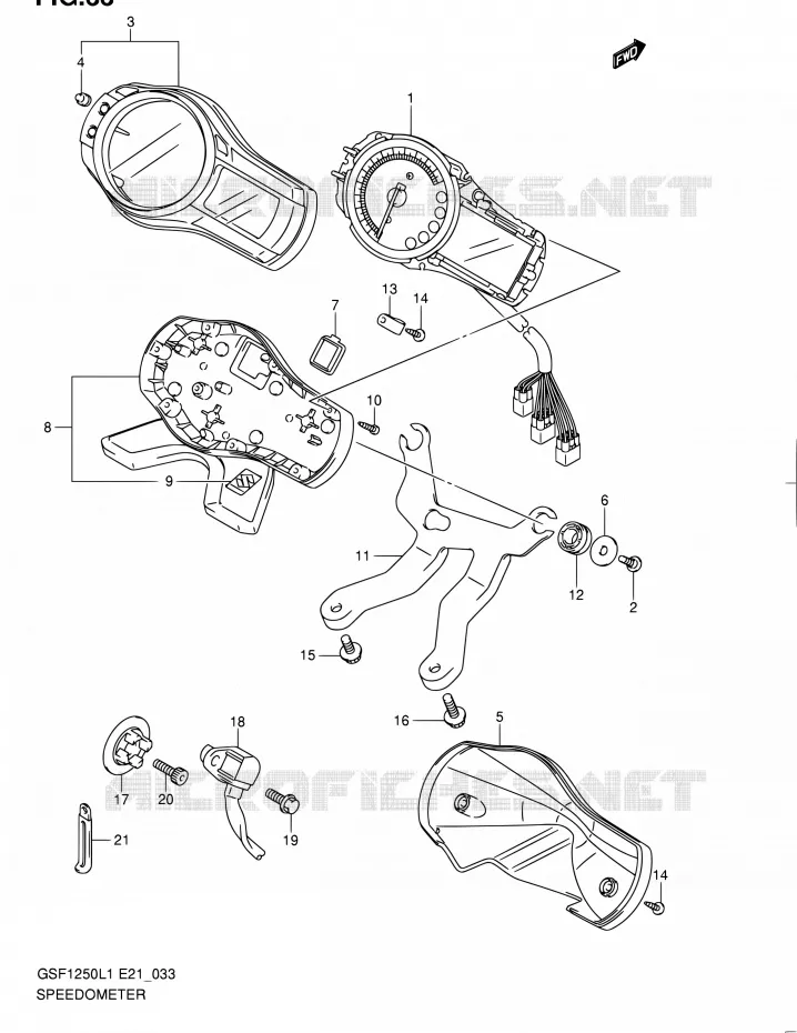 SNELHEIDSMETER (GSF1250L1 E21) Suzuki MOTO 1250 BANDIT 2011  GSF1250L1