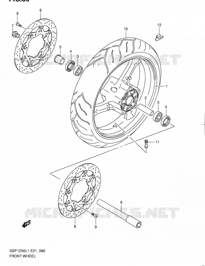 VOORWIEL (GSF1250L1 E24) Suzuki MOTO 1250 BANDIT 2011  GSF1250L1