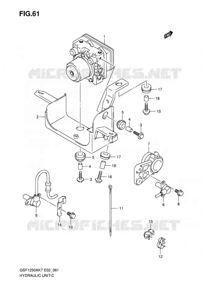 ABS (GSF1250AK7/SAK7/AK8/SAK8/AK9/SAK9/SAZK9/SL0/SAL0) Suzuki MOTO 1250 BANDIT 2009  GSF1250A K9 (E02,E19,E24,E37)