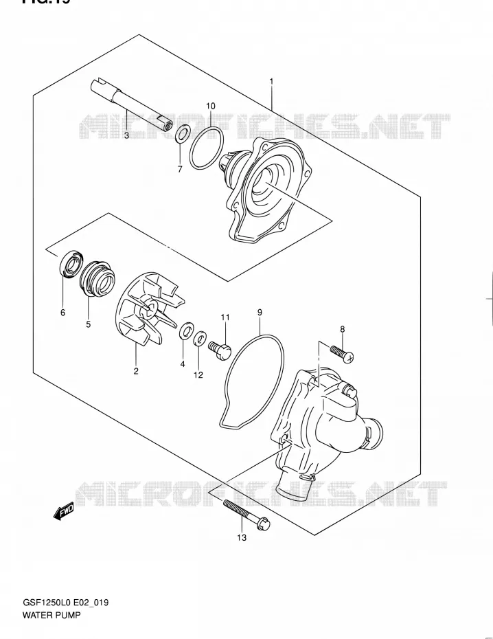 WATERPOMP Suzuki MOTO 1250 BANDIT 2010  GSF1250AL0(E19,E24)