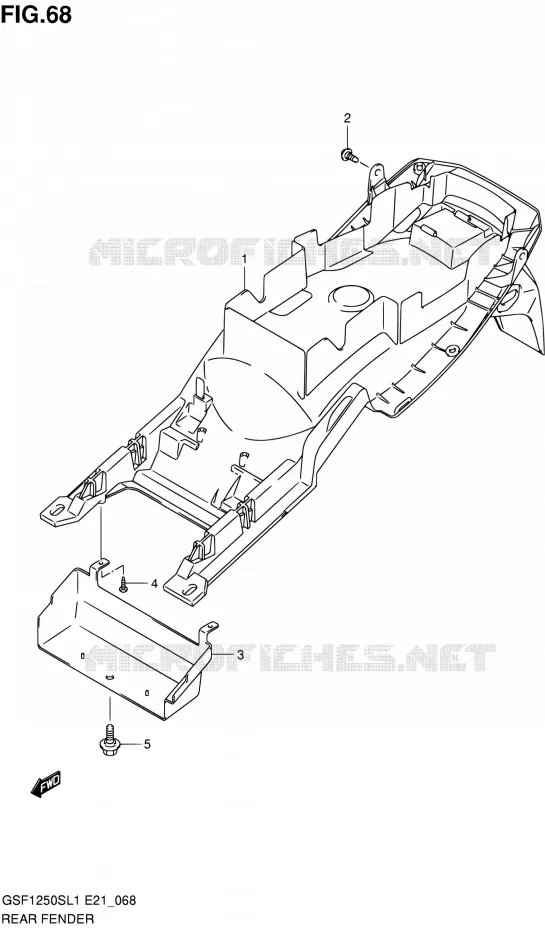 ACHTERSPATBORD (GSF1250SAL1 E21) Suzuki MOTO 1250 BANDIT 2011  GSF1250SL1(E24)