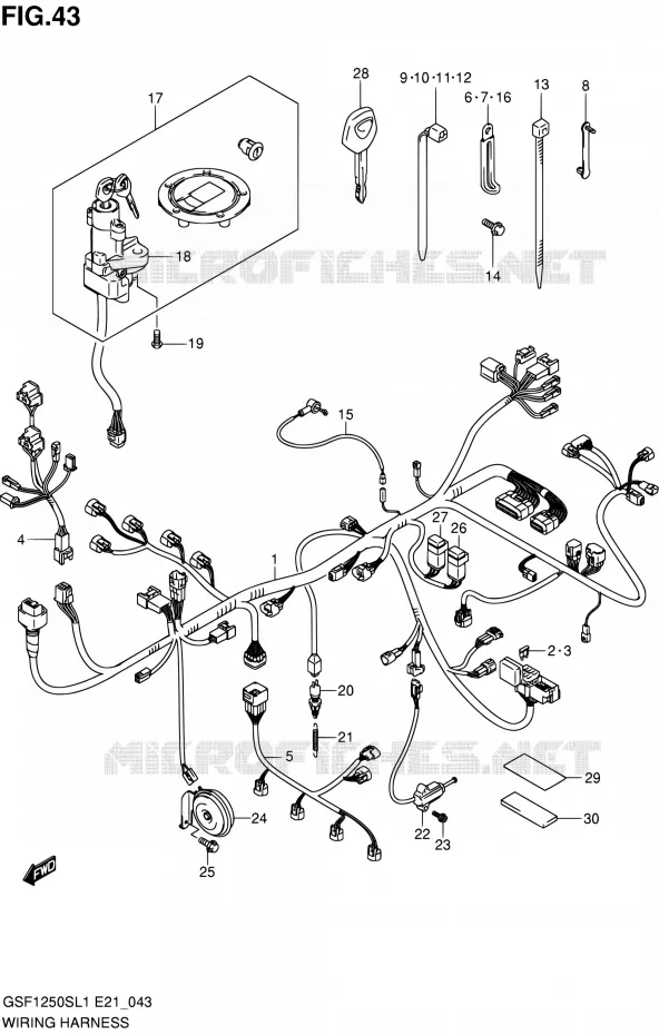 BEDRADING (GSF1250SL1 E21) Suzuki MOTO 1250 BANDIT 2011  GSF1250SL1(E24)