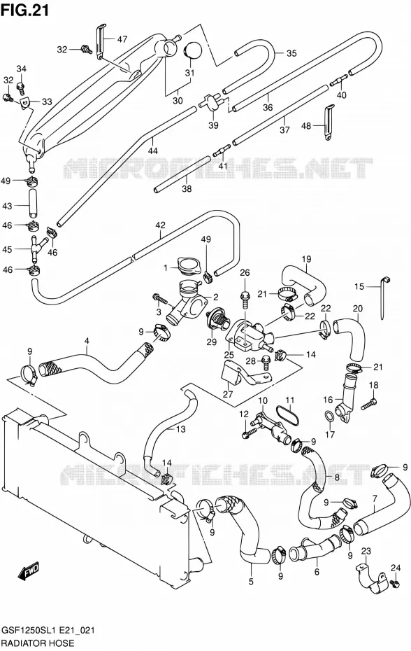 RADIATOR SLANG Suzuki MOTO 1250 BANDIT 2011  GSF1250SL1(E24)