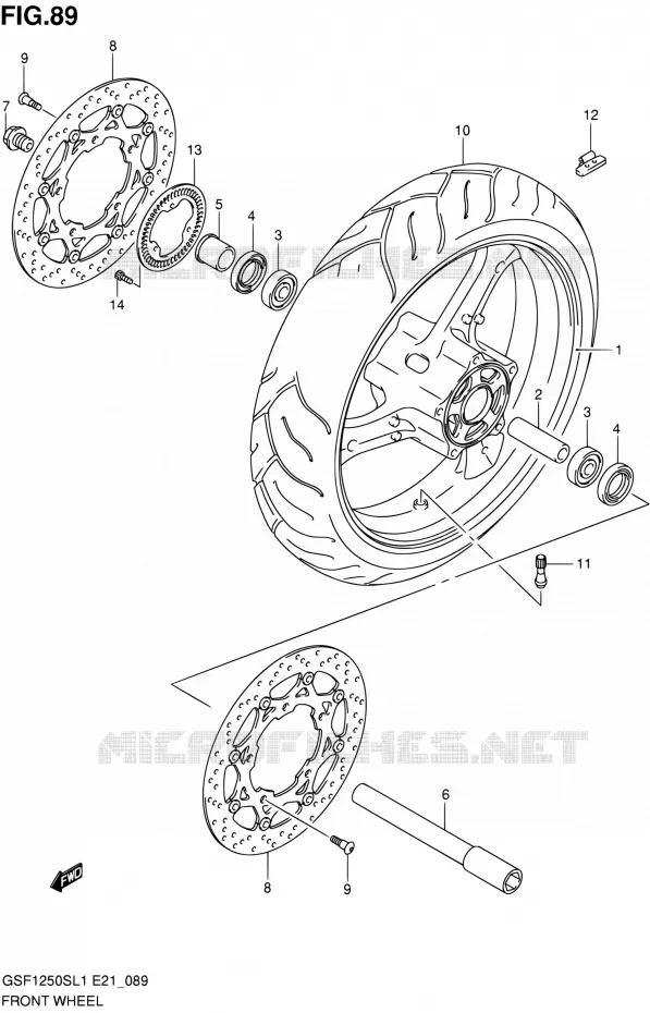 VOORWIEL (GSF1250SAL1 E24) Suzuki MOTO 1250 BANDIT 2011  GSF1250SL1(E24)