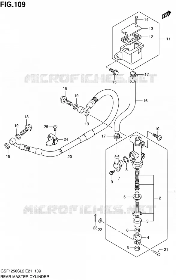 ACHTER HOOFDREMCILINDER (GSF1250SL2 E24) Suzuki MOTO 1250 BANDIT 2012  GSF1250SL2(E24)