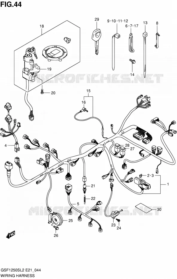 BEDRADING (GSF1250SL2 E24) Suzuki MOTO 1250 BANDIT 2012  GSF1250SL2(E24)