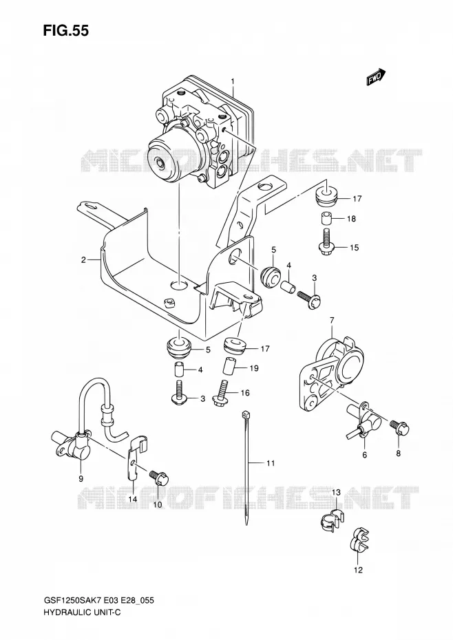 ABS (GSF1250SAK7/SAK8/SAK9) Suzuki MOTO 1250 BANDIT 2007  GSF1250SA K7 (E03,E28,E33)