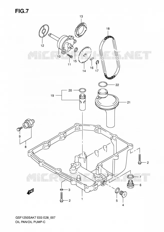 SUMP - OLIEPOMP  Suzuki MOTO 1250 BANDIT 2007  GSF1250SA K7 (E03,E28,E33)