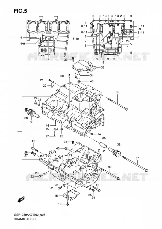 CASING Suzuki MOTO 1250 BANDIT 2008  GSF1250SA K8 (E02,E19,E24,E37)
