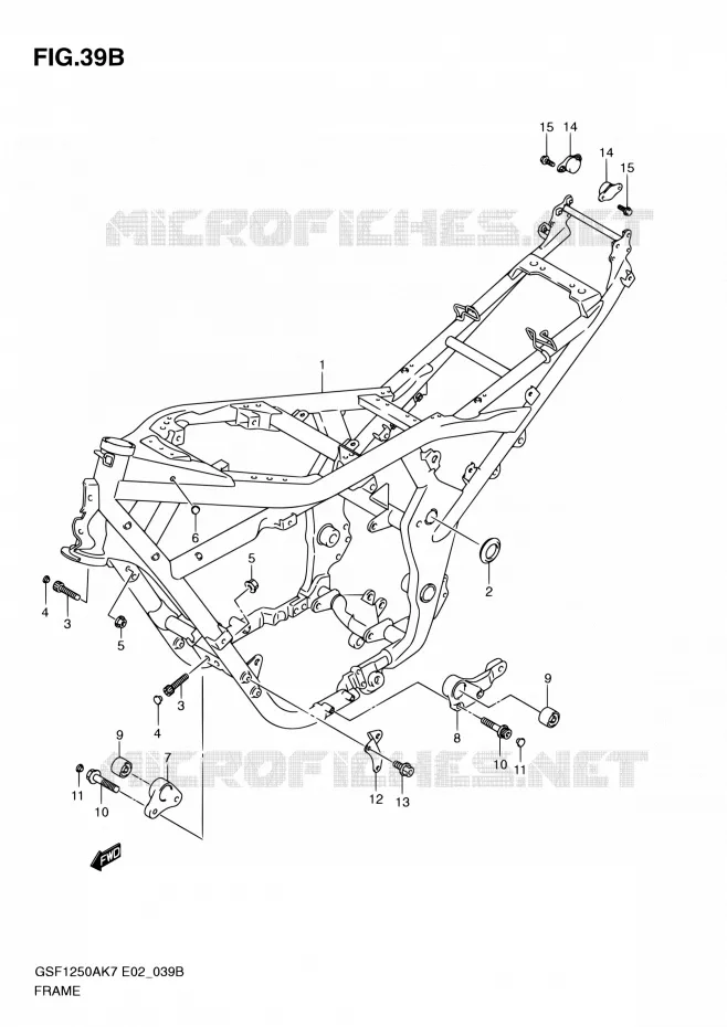 FRAME (MODEL L0) Suzuki MOTO 1250 BANDIT 2010  GSF1250SA L0 (E02,E19,E24,E37)