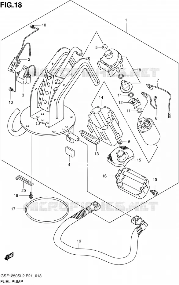 BENZINE POMP Suzuki MOTO 1250 BANDIT 2012  GSF1250SAL2(E21)