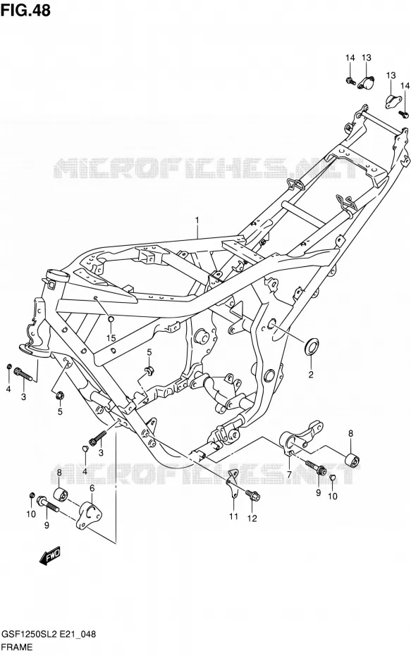 FRAME Suzuki MOTO 1250 BANDIT 2012  GSF1250SAL2(E21)