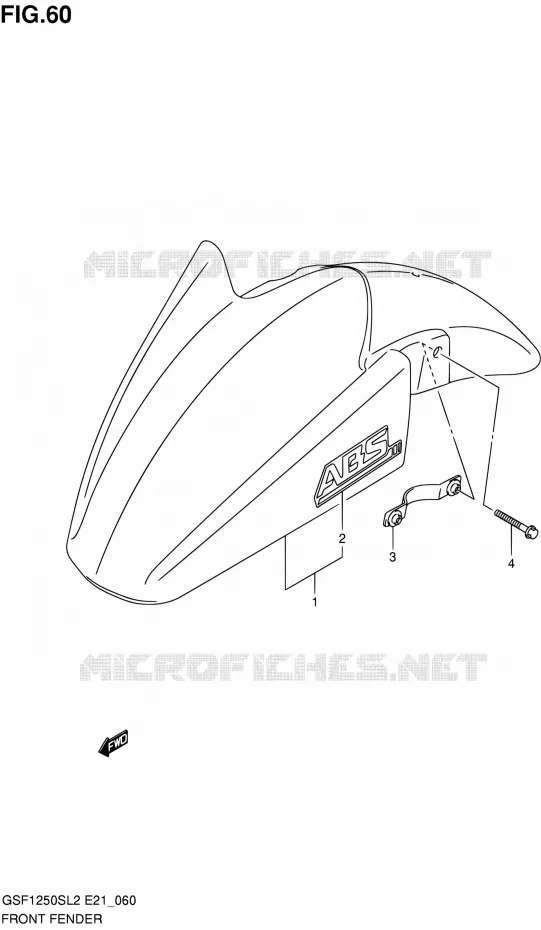 FRONT FENDER (GSF1250SAL2 E24) Suzuki MOTO 1250 BANDIT 2012  GSF1250SAL2(E21)