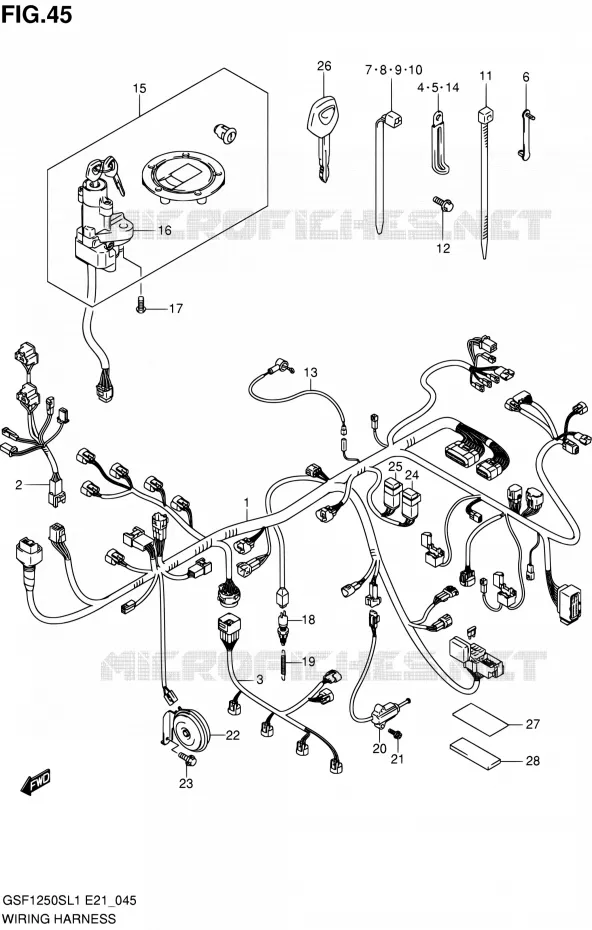 BEDRADING (GSF1250SAL1 E21) Suzuki MOTO 1250 BANDIT 2011  GSF1250SAL1(E24)