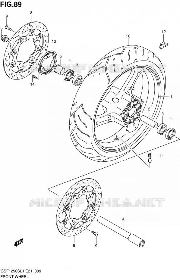 VOORWIEL (GSF1250SAL1 E24) Suzuki MOTO 1250 BANDIT 2011  GSF1250SAL1(E24)