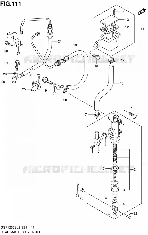 ACHTER HOOFDREMCILINDER (GSF1250SAL2 E24) Suzuki MOTO 1250 BANDIT 2012  GSF1250SAL2(E24)