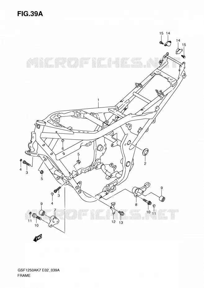 FRAME (MODEL K9) Suzuki MOTO 1250 BANDIT 2009  GSF1250SAZ K9 (E02,E19,E24,E37)
