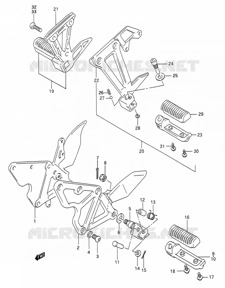 FOOTREST Suzuki MOTO 400 BANDIT 1991  GSF400 M (E03,E28,E33)