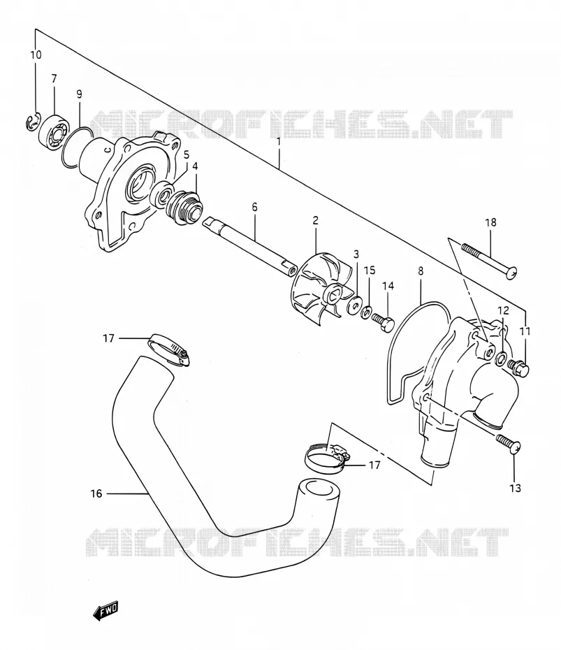 WATERPOMP Suzuki MOTO 400 BANDIT 1991  GSF400 M (E03,E28,E33)