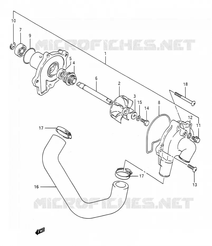 WATERPOMP Suzuki MOTO 400 BANDIT 1992  GSF400 N (E03,E28,E33)