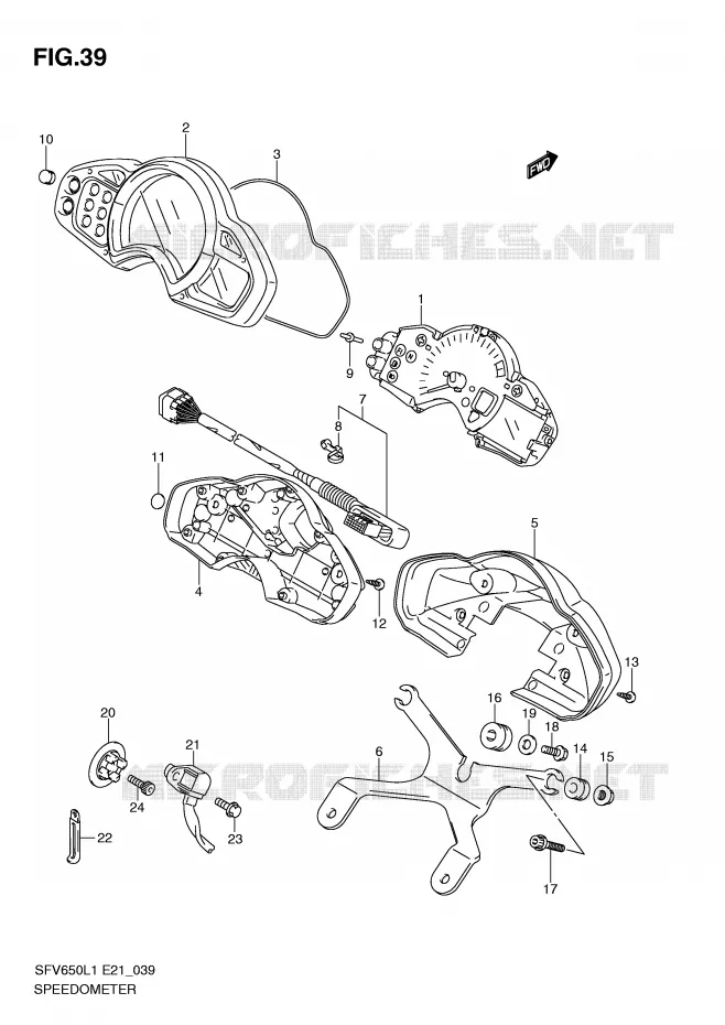 SNELHEIDSMETER (SFV650AL1 E21) Suzuki MOTO 650 GLADIUS 2011  SFV650AL1(E21)