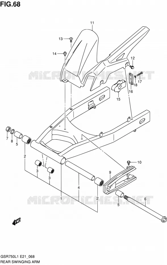 SWINGARM Suzuki MOTO 750 GSR 2011  GSR750L1(E24)