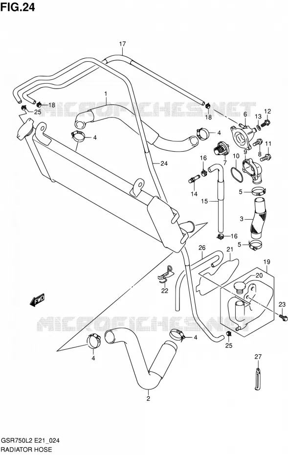 RADIATOR SLANG Suzuki MOTO 750 GSR 2012  GSR750L2(E24)