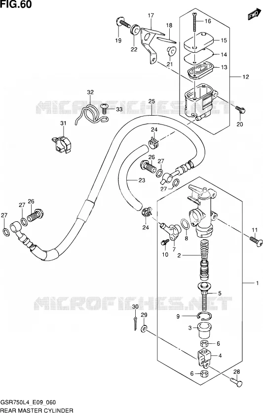 ACHTER HOOFDREMCILINDER Suzuki MOTO 750 GSR 2014  GSR750 L4 (E09)