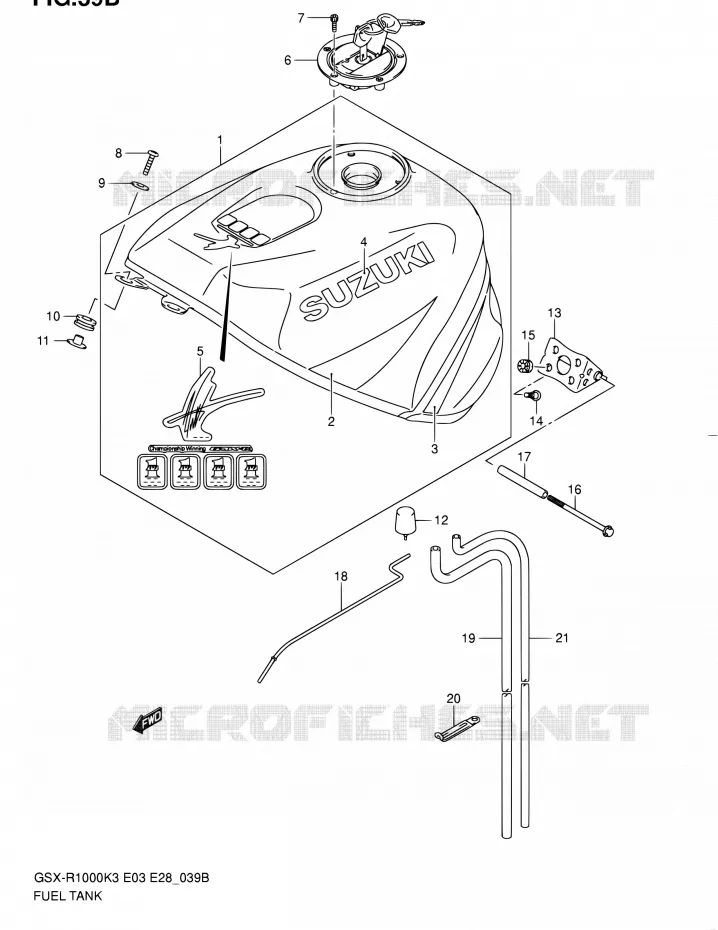 BENZINETANK (GSX-R1000ZK4 E03,E33) Suzuki MOTO 1000 GSX-R 2004  GSX-R1000 K4/GSX-R1000Z (E03,E28,E33)