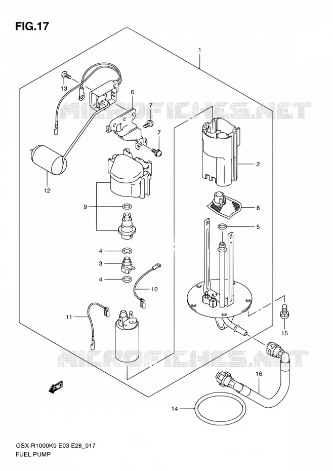 BENZINE POMP Suzuki MOTO 1000 GSX-R 2009  GSX-R1000 K9 (E03,E28,E33)