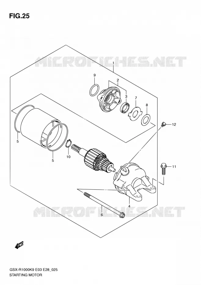 STARTMOTOR Suzuki MOTO 1000 GSX-R 2010  GSX-R1000 L0/GSX-R1000Z L0 (E03,E28,E33)