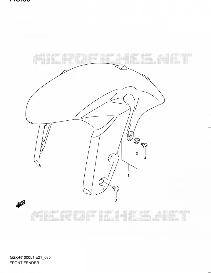 FRONT FENDER (GSX-R1000L1 E51) Suzuki MOTO 1000 GSX-R 2011  GSX-R1000L1(E14)