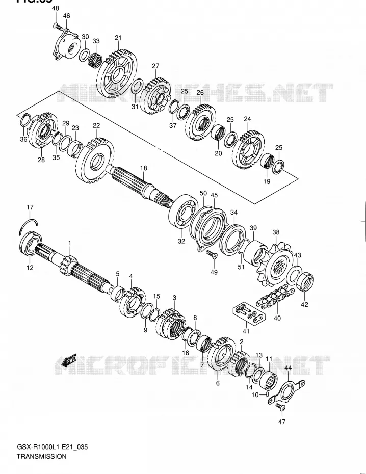 TRANSMISSION Suzuki MOTO 1000 GSX-R 2011  GSX-R1000L1(E14)