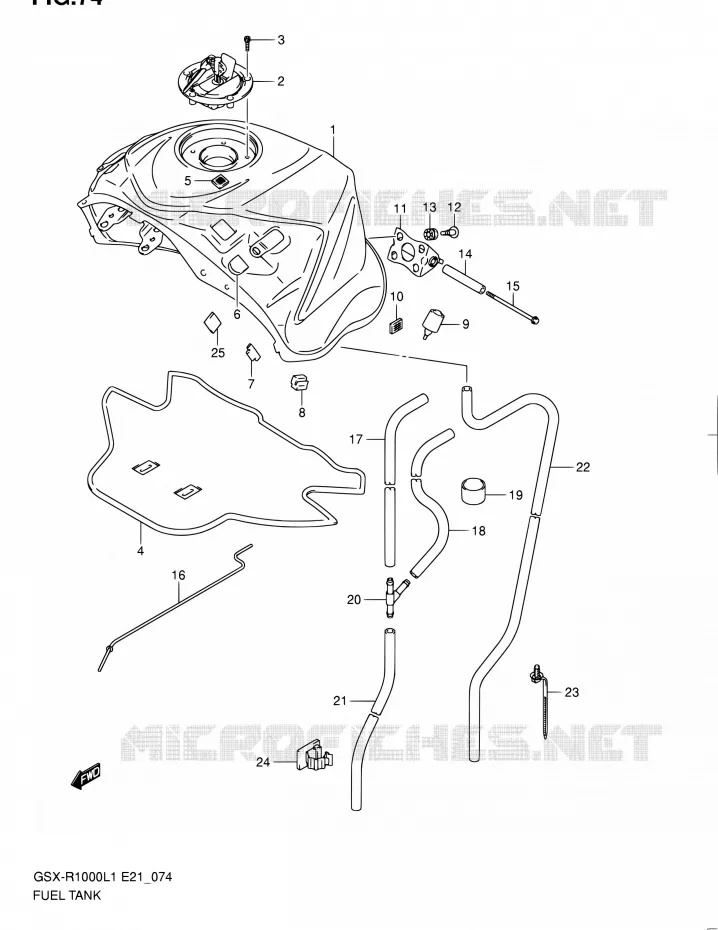 BENZINETANK (GSX-R1000L1 E51) Suzuki MOTO 1000 GSX-R 2011  GSX-R1000L1(E24)