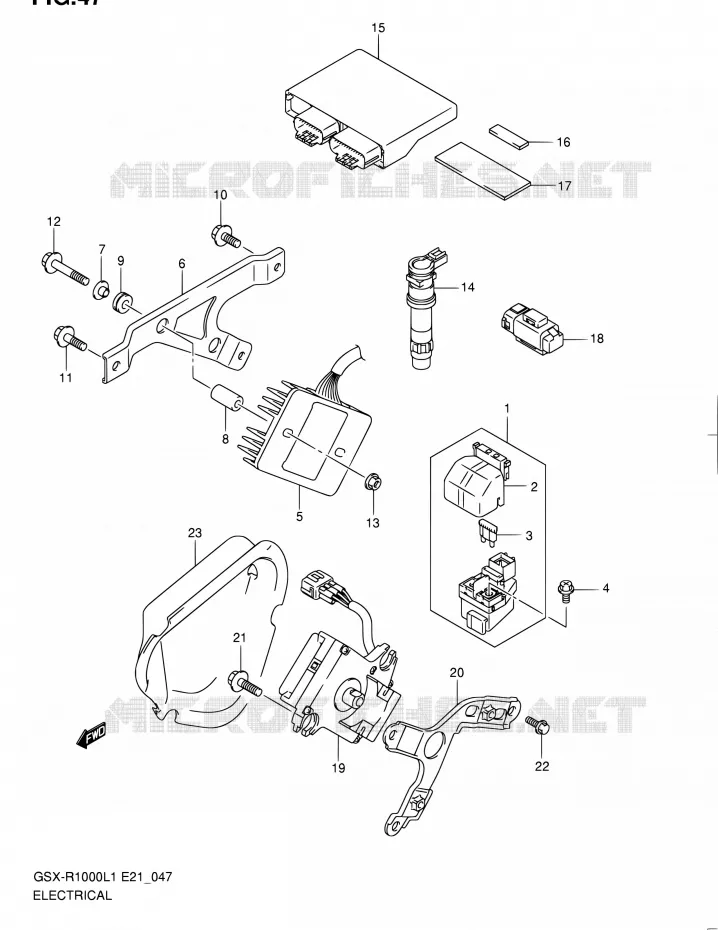 ELEKTRISCH (GSX-R1000L1 E24) Suzuki MOTO 1000 GSX-R 2011  GSX-R1000L1(E24)