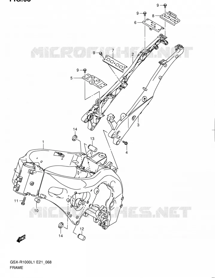 FRAME Suzuki MOTO 1000 GSX-R 2011  GSX-R1000L1(E24)