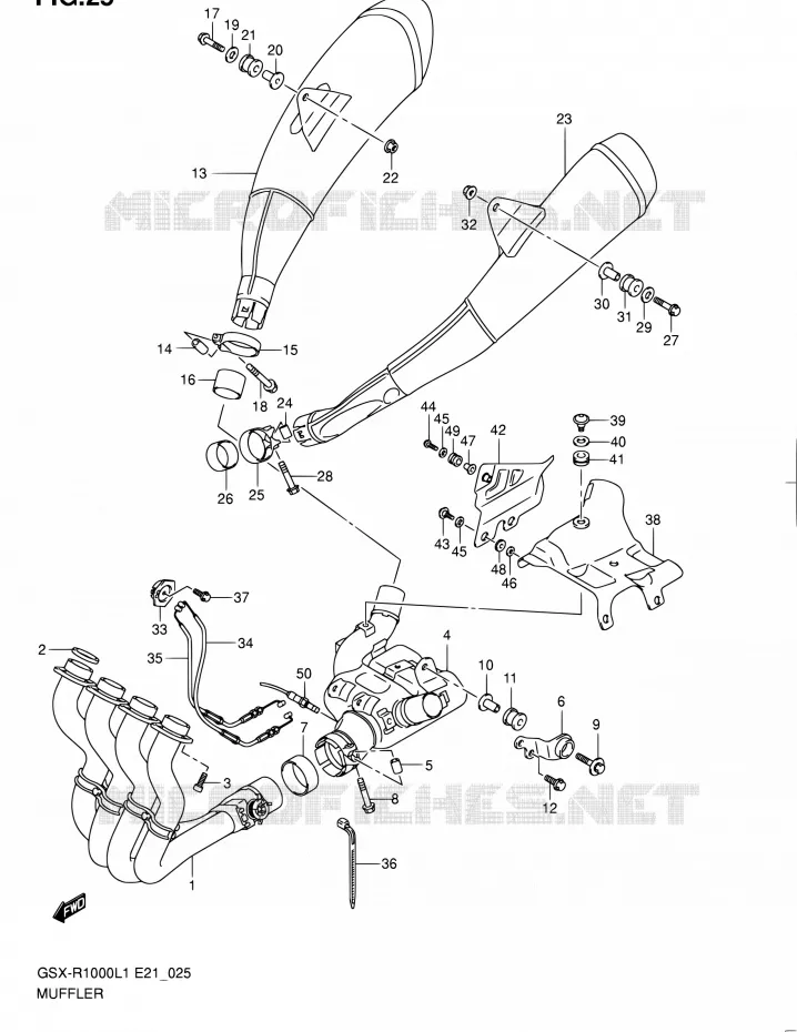 GELUIDDEMPER (GSX-R1000L1 E24) Suzuki MOTO 1000 GSX-R 2011  GSX-R1000L1(E24)