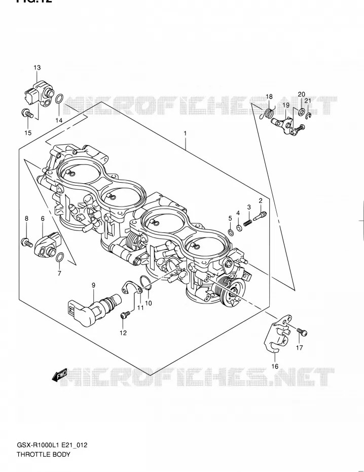 GASKLEPHUIS (GSX-R1000L1 E14) Suzuki MOTO 1000 GSX-R 2011  GSX-R1000L1(E51)