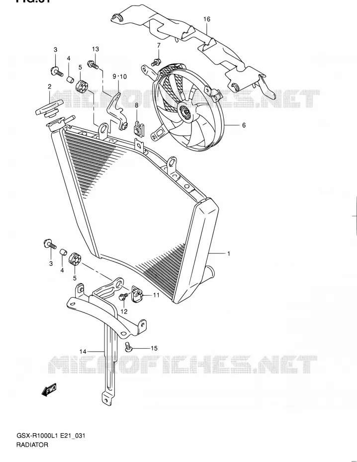 RADIATOR Suzuki MOTO 1000 GSX-R 2011  GSX-R1000L1(E51)