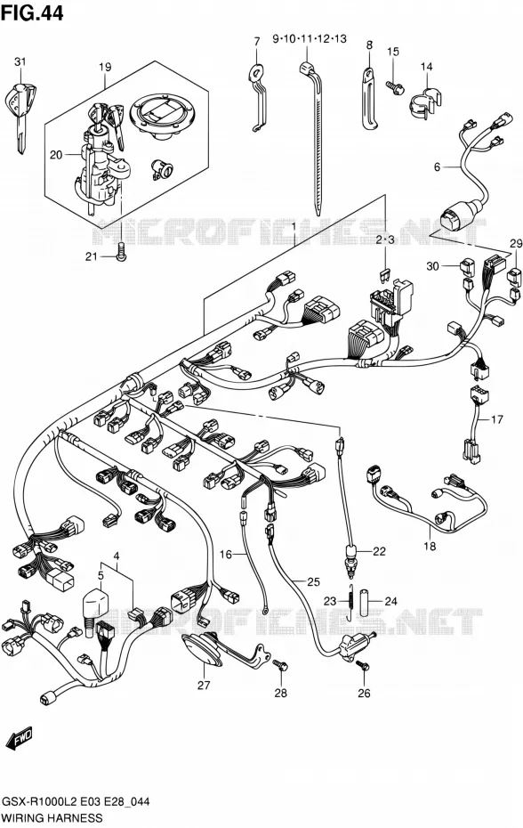 BEDRADING (GSX-R1000L2 E33) Suzuki MOTO 1000 GSX-R 2012  GSX-R1000 L2 (E03,E28,E33)