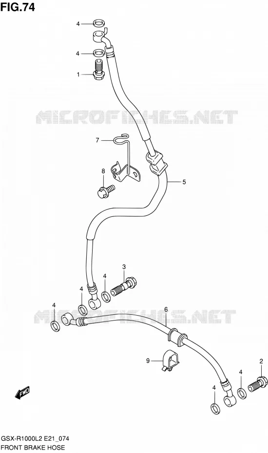 FRONT REMSLANG Suzuki MOTO 1000 GSX-R 2012  GSX-R1000L2(E24)