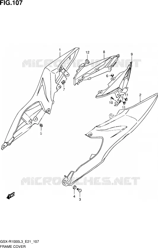 ACHTER KUIP (GSX-R1000L3 E24) Suzuki MOTO 1000 GSX-R 2013  GSX-R1000 L3 (E21)